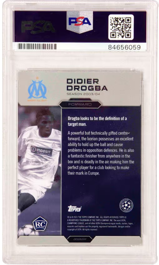 Didier Drogba Signed 2021-22 Topps Lost Rookie Set – PSA 10 Autograph